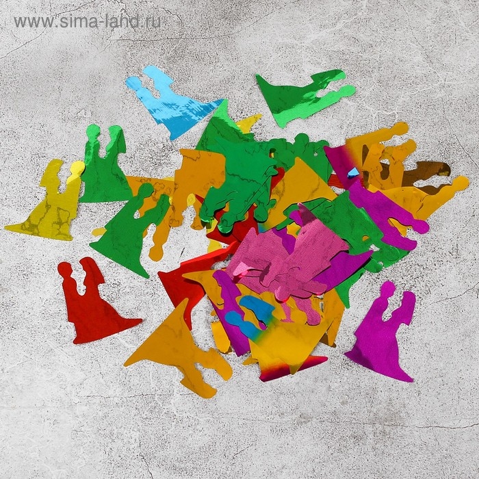 Наполнитель для шара &laquo;Конфетти молодожены&raquo; 3.5 см, фольга, МИКС 500 г