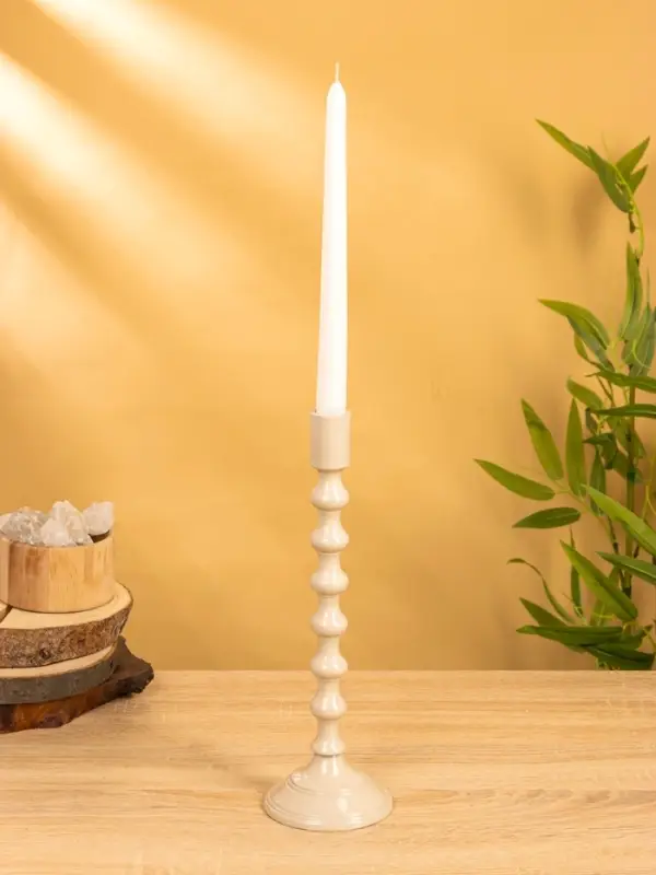 Подсвечник "Кремовый" 10х10х24 см, алюминий