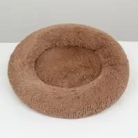Лежанка для собак и кошек, длинный мех, 45&times;35&times;11 см, коричневая