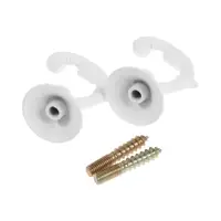 Крючок для штор ТУНДРА KS002, однорожковый, цвет белый, 2 шт