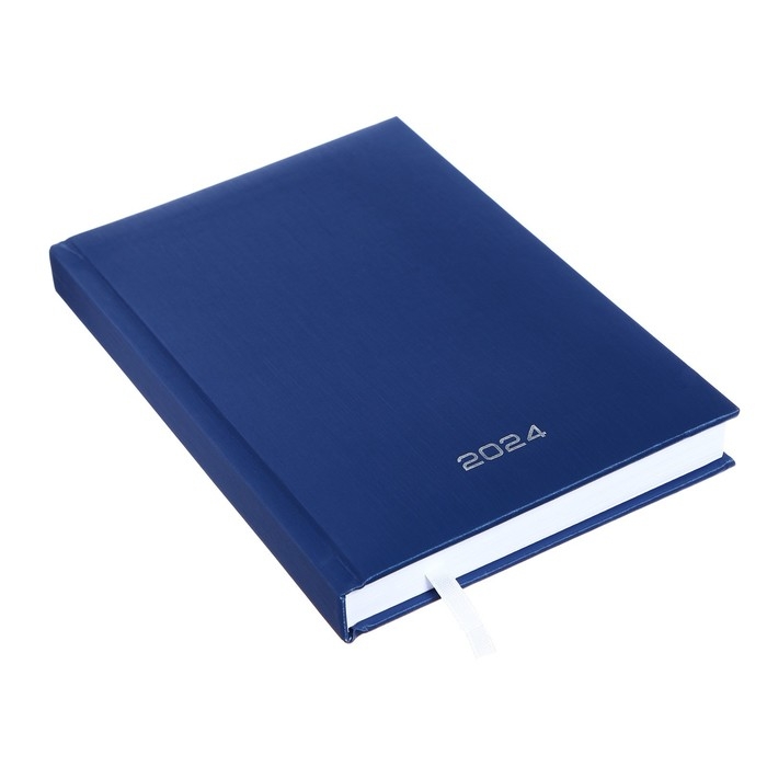 Ежедневник датированный 2024 года, А5, 176 листов, Attomex.Regent, обложка бумвинил, ляссе, блок 70 г/м2, синий