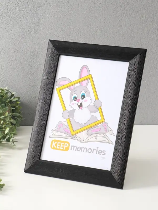 Фоторамка для фото 21х30 см (с ножкой) "Luxe Elegance" пластик, чёрный, (пластик экран)