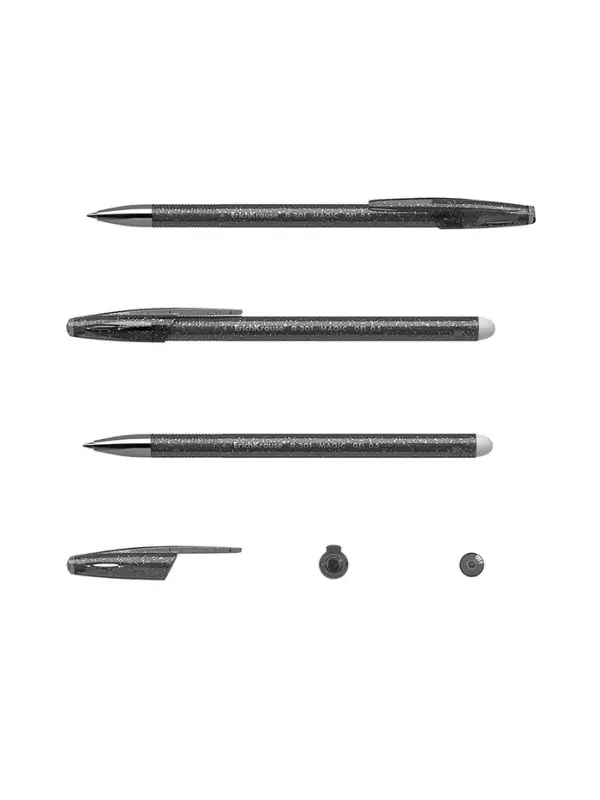 Ручка гелевая стираемая ErichKrause R-301 Magic Gel, узел 0.5 мм, чернила чёрные, длина письма 200 м, цена за 1 шт.