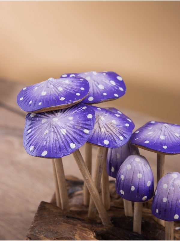 Сувенир "Грибочки" дерево, 25х10х15 см, цв. сине-белый