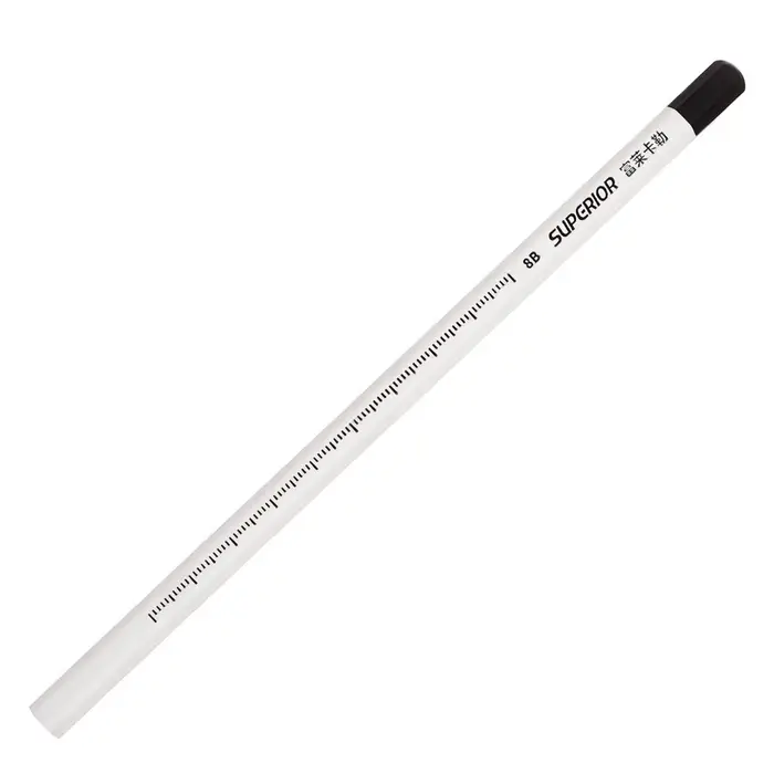 Карандаш угольный чёрный 8 В, корпус белый