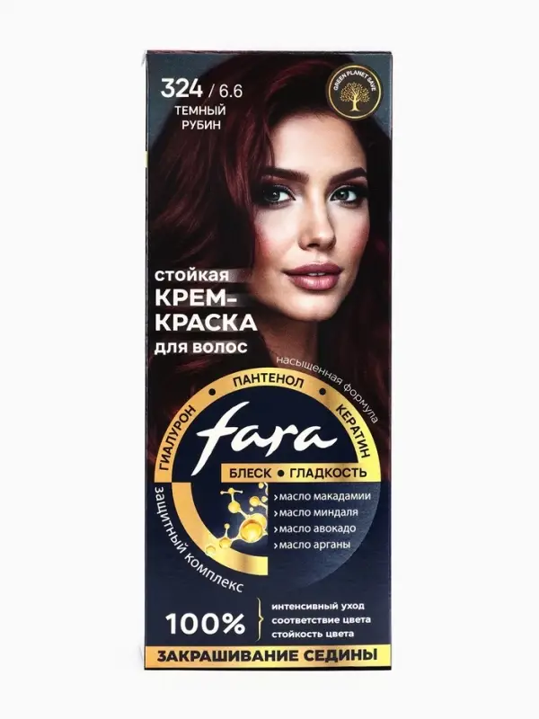 Краска для волос "FARA NC" тон 324/6.6 - Тёмный рубин, 116 г