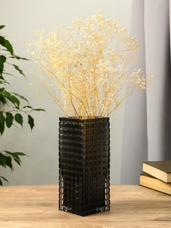 Ваза стекло настольная "Валери" кубики, 24,5х10 см, серый