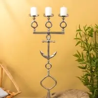 Подсвечник на 3 свечи "Морской" алюминий 36х17х93 см