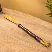 Ложка для обуви "Дельфин" 49 см, латунь, дерево