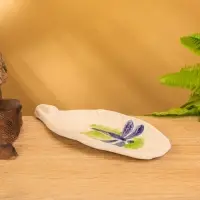 Подставка под благовония "Стрекоза" керамика, цв. синий, 17х7х1 см