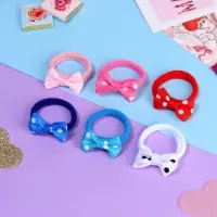 Резинки для волос &laquo;Бантик&raquo;, набор 6 шт., горошек