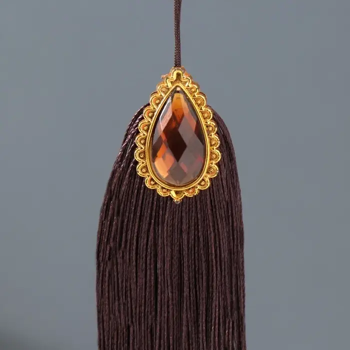 Подвеска текстиль, пластик "Кулон Восток" шоколад 1х4х15 см