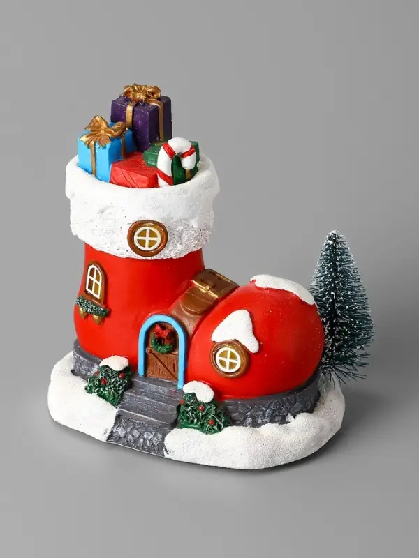 Фигура светодиодная "Волшебный сапожок" 13х11 см, 4 LED, LR41x3 (в компл), Т/БЕЛЫЙ