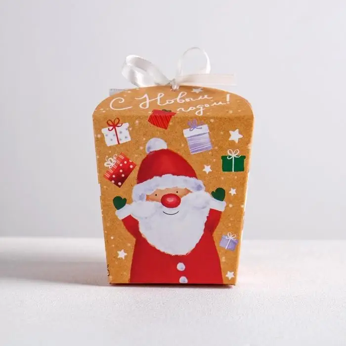 Бонбоньерка новогодняя &laquo;Санта&raquo;, 7,5 х 8 х 7,5 см, Новый год