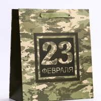 Пакет подарочный вертикальный &laquo;Камуфляж&raquo;,   ML 23 &times; 27 &times; 11.5 см