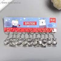 Брелок металл "Филин" серебро 4,5х2,5 см