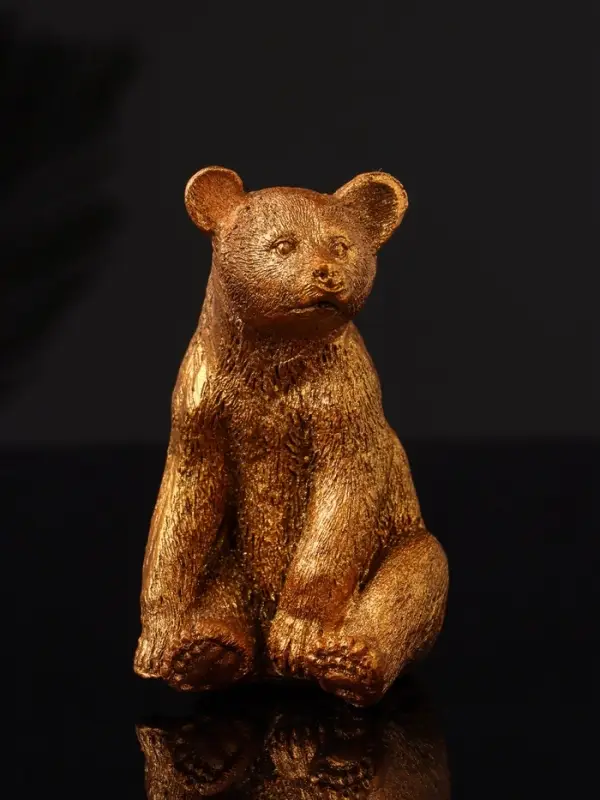 Фигура "Медведь сидит", 9х6 см, бронза