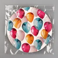 Тарелка одноразовая бумажная &laquo;Шары&raquo;, 18 см