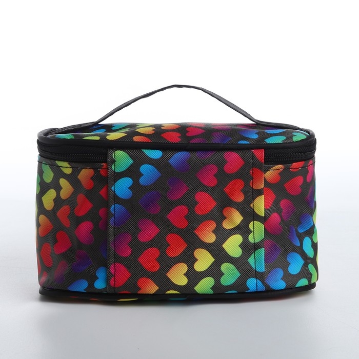 Косметичка на молнии, с ручкой, цвет чёрный