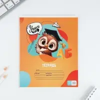 Тетрадь 12 листов в частую косую линейку, А5, на скрепке, блок №1 &laquo;Учись на 5+&raquo; МИКС