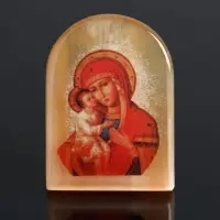 Владимирская икона Божией Матери, 6х5 см, селенит