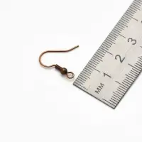 Швензы для сережек-крючки с бусиной (набор 5 пар), бронз