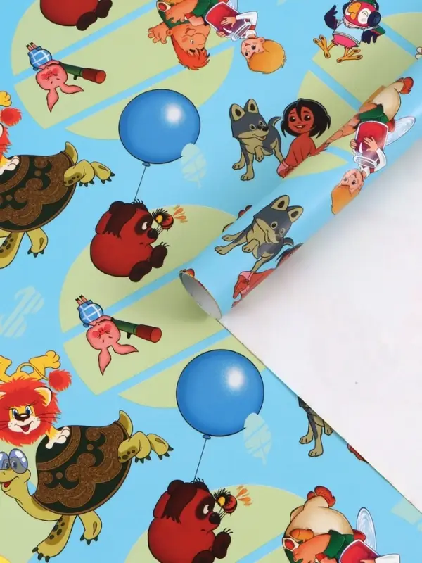 Бумага глянцевая &laquo;Добрые мультики&raquo;, 70 &times; 100 см