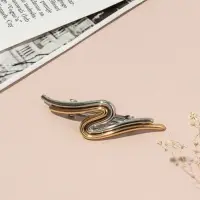 Заколка - автомат для волос &laquo;Андри&raquo;, изгиб, 9 см, серебристо-золотой