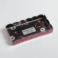 Коробка для кондитерских изделий с пластиковой крышкой &laquo;Праздник&raquo;, 10.5 х 21 х 3 см