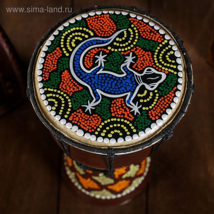 Сувенирный музыкальный инструмент "Барабан Джембе Разноцветный" 13x13x24 см, МИКС