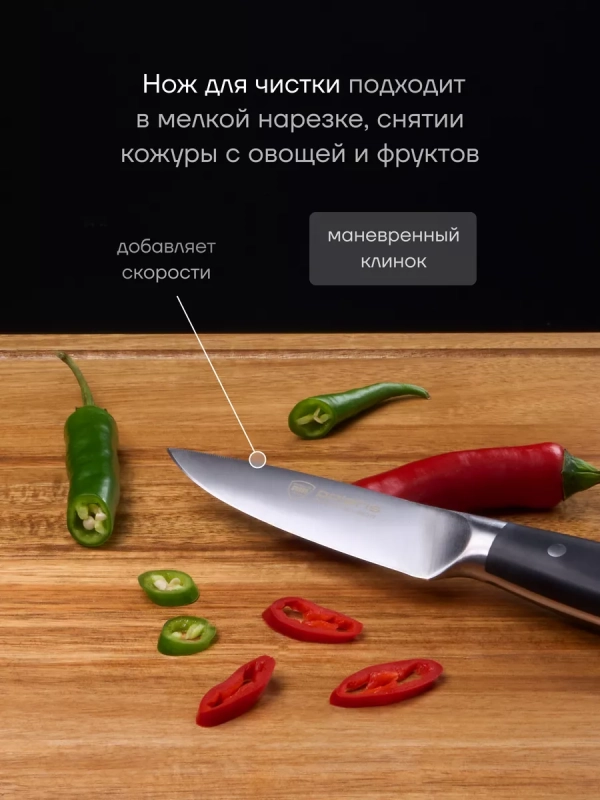 Набор кухонных ножей с подставкой и точилкой Сook Master 5SS