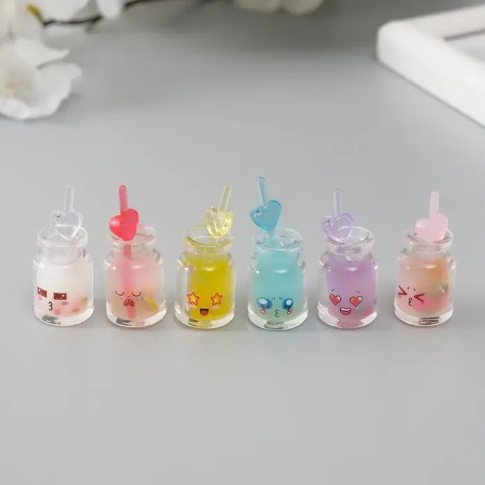 Подвеска для творчества акрил "Коктейль. Эмоции" светится в темноте МИКС 3,5х1,5х1,5 см