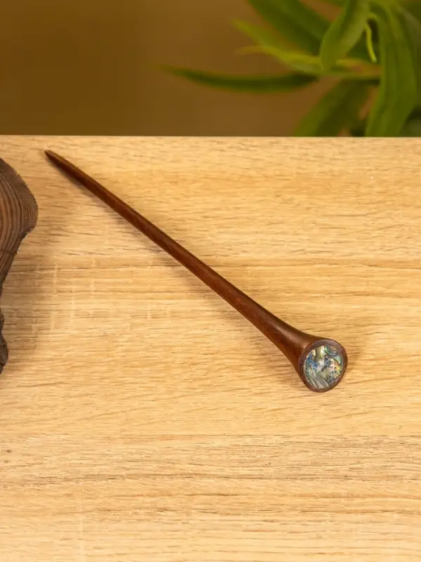 Заколка для волос, 20 см, дерево Соно, ракушка