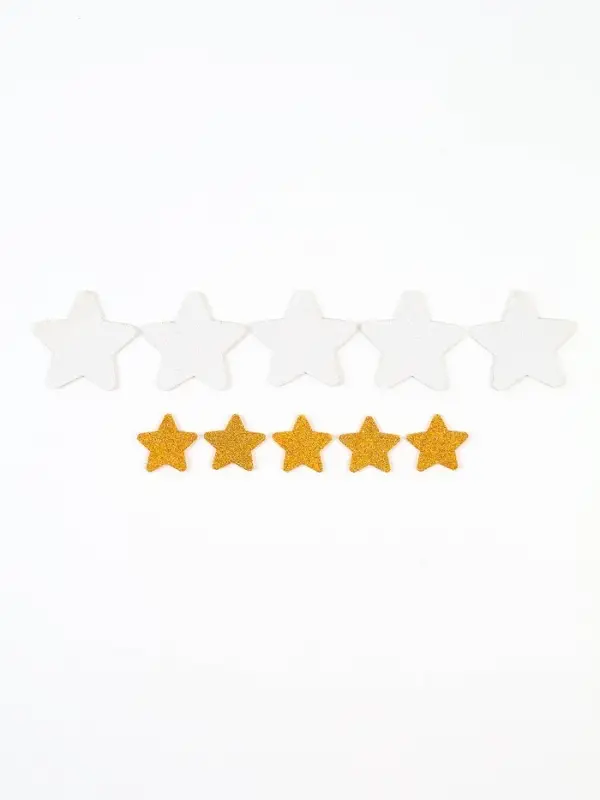 Декор "Звезда" цвет серебро, золото 2 размера, фоам глиттер 5 и 3 см, набор 10 шт