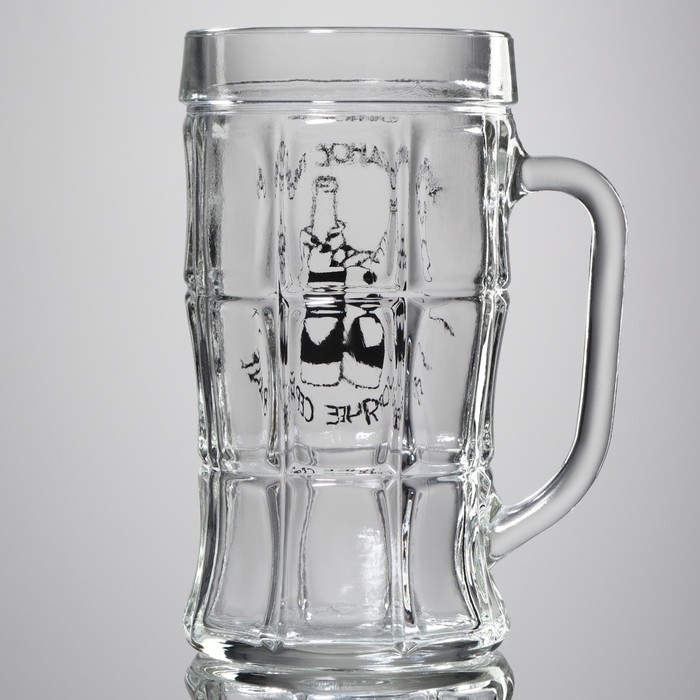 Кружка стеклянная пивная &laquo;Холодное пиво, горячее сердце&raquo;, 500 мл
