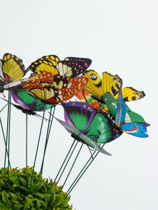 Набор штекеров "Бабочки с блестками" в наборе 20шт, 8,5см