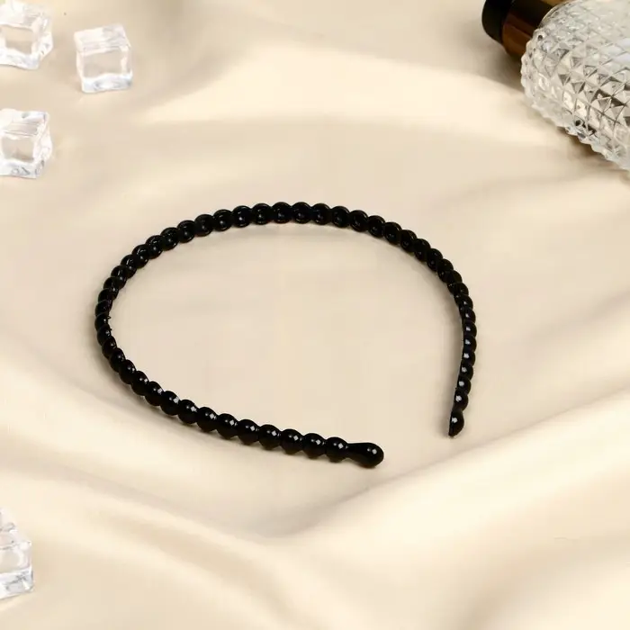 Ободок для волос "Ночка" круги, 0,8 см, чёрный