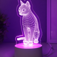 Светильник "Кошка" LED RGB от сети RISALUX 9,5х8,2х17 см