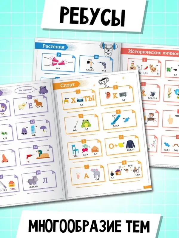 Большой набор для досуга: ребусы, кроссворды, филворды. 6 книг