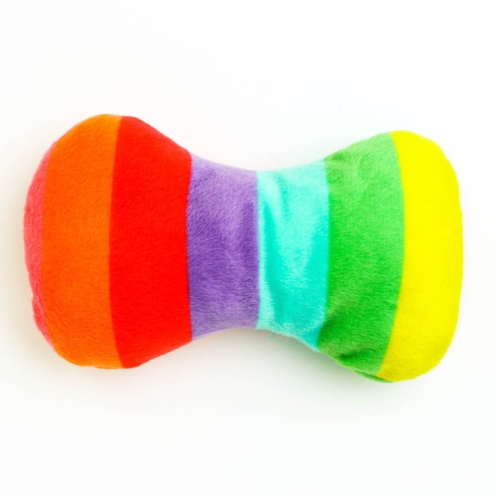 Игрушка для собак "Мягкая кость", 15 см, радужная расцветка