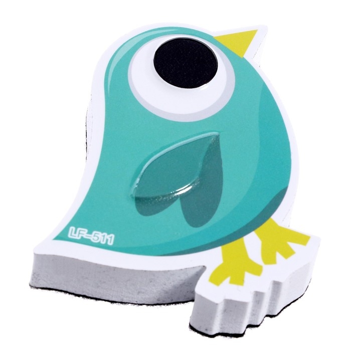 Губка магнитная для маркерной доски &laquo;Птичка&raquo;, 2х10х9 см