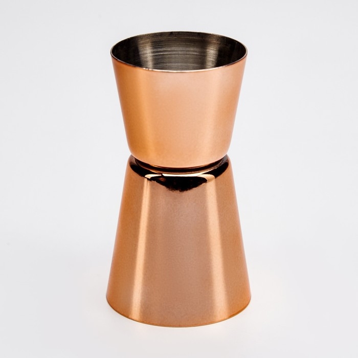 Джиггер барный, двойная стопка 30 и 15 мл, бронза