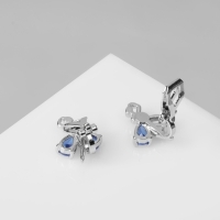 Клипсы &laquo;Балерина&raquo;, цвет синий в серебре