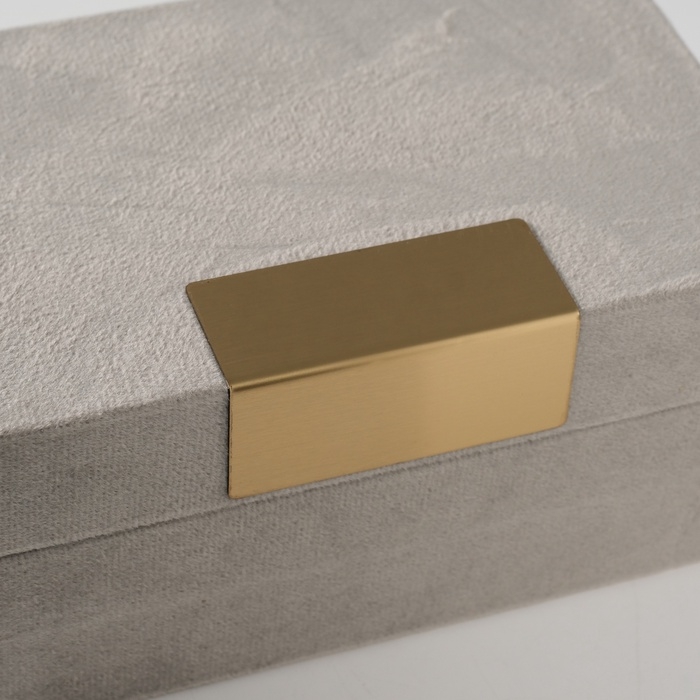 Шкатулка текстиль "Блок" серая 12,2х18х8,2 см