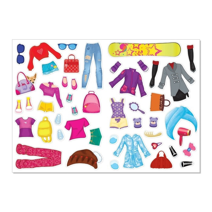 Наклейки &laquo;Наряди куколку. Модницы&raquo;, 12 стр.