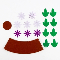 Набор для творчества. Букет из фетра в горшочке &laquo;Фиолетовые цветочки&raquo;