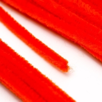 Проволока с ворсом для поделок и декора набор 50 шт., размер 1 шт. 30 &times; 0,6 см, цвет оранжевый