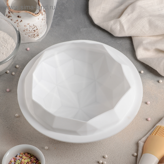 Форма для муссовых десертов и выпечки KONFINETTA &laquo;Кристалл&raquo;, силикон, 19&times;9,8 см, цвет белый