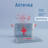 Аптечка, 24&times;17&times;13 см, прозрачный корпус