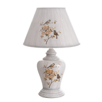 Лампа настольная "Птица в цветочном саду" серая Е14 220В 35,5х24,5х24,5 см